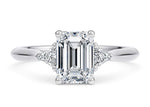 Paris Trilogy Platinum Emerald Engagement Ring