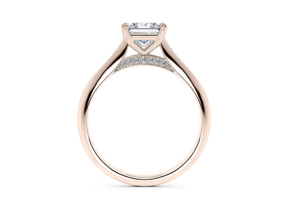 Iris Solitaire Rose Gold 18k Princess Engagement Ring
