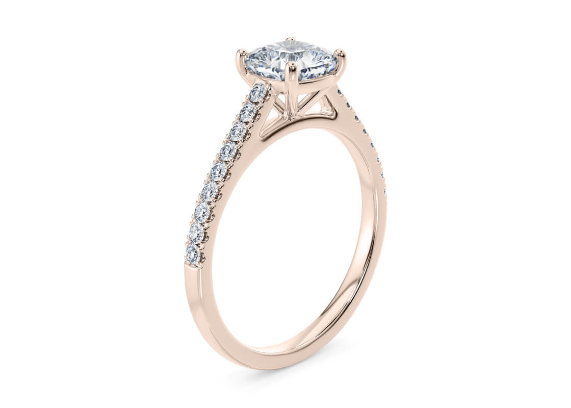 1477 Vintage Rose Gold 18k Cushion Engagement Ring