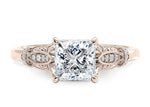 Jasmine Vintage Rose Gold 18k Princess Engagement Ring