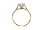 Aphrodite Halo Yellow Gold 18k Princess Engagement Ring