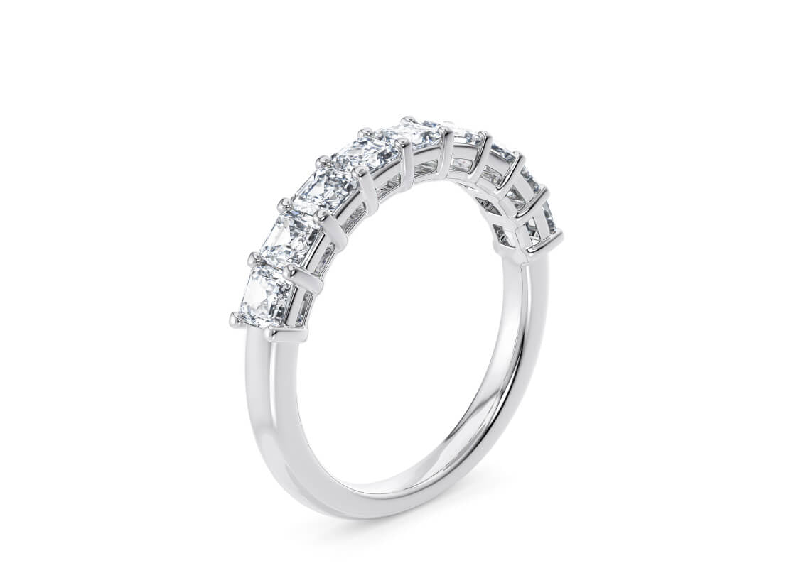 Regent Asscher Half Set White Gold 18k Lab Grown Eternity Ring