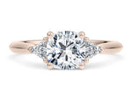 Paris Trilogy Rose Gold 18k Cushion Engagement Ring