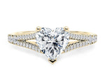 Oxford Diamond Band Yellow Gold 18k Heart Engagement Ring