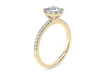 Aria Diamond Band Yellow Gold 18k Cushion Engagement Ring