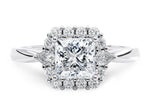 Hampstead Halo Platinum Princess Engagement Ring
