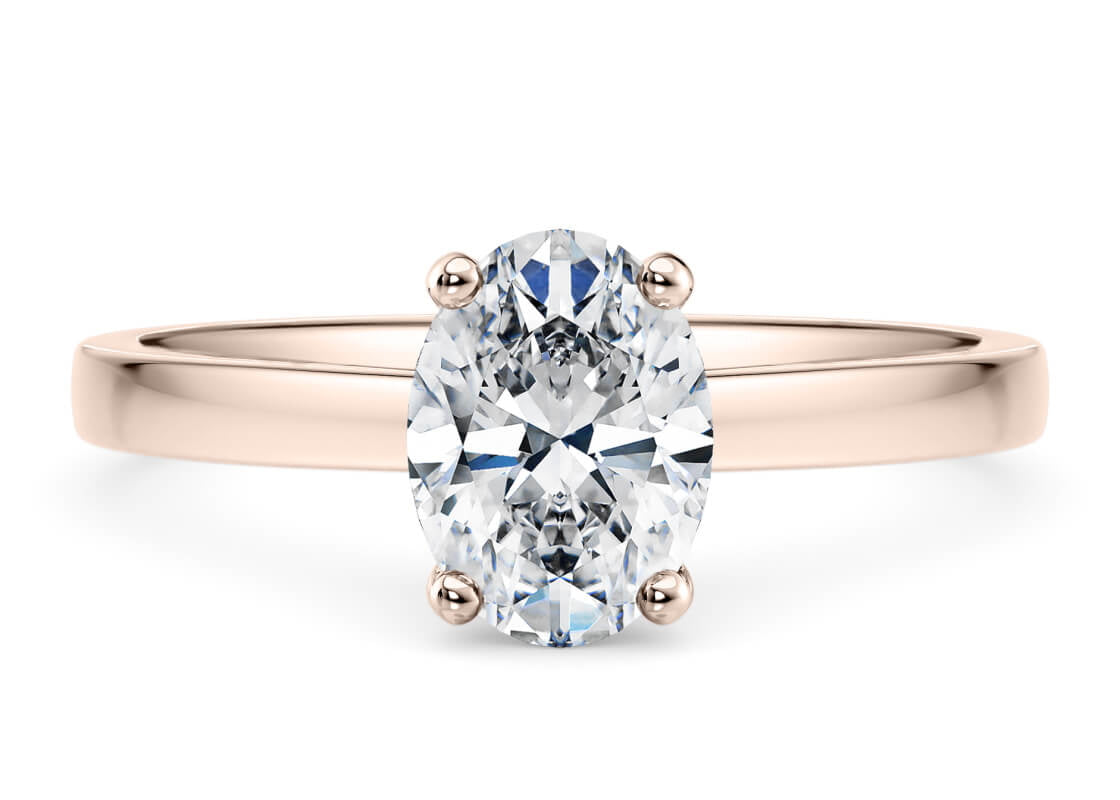 1477 Classic Solitaire Rose Gold 18k Oval Engagement Ring