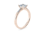 Thea Diamond Band Rose Gold 18k Princess Engagement Ring