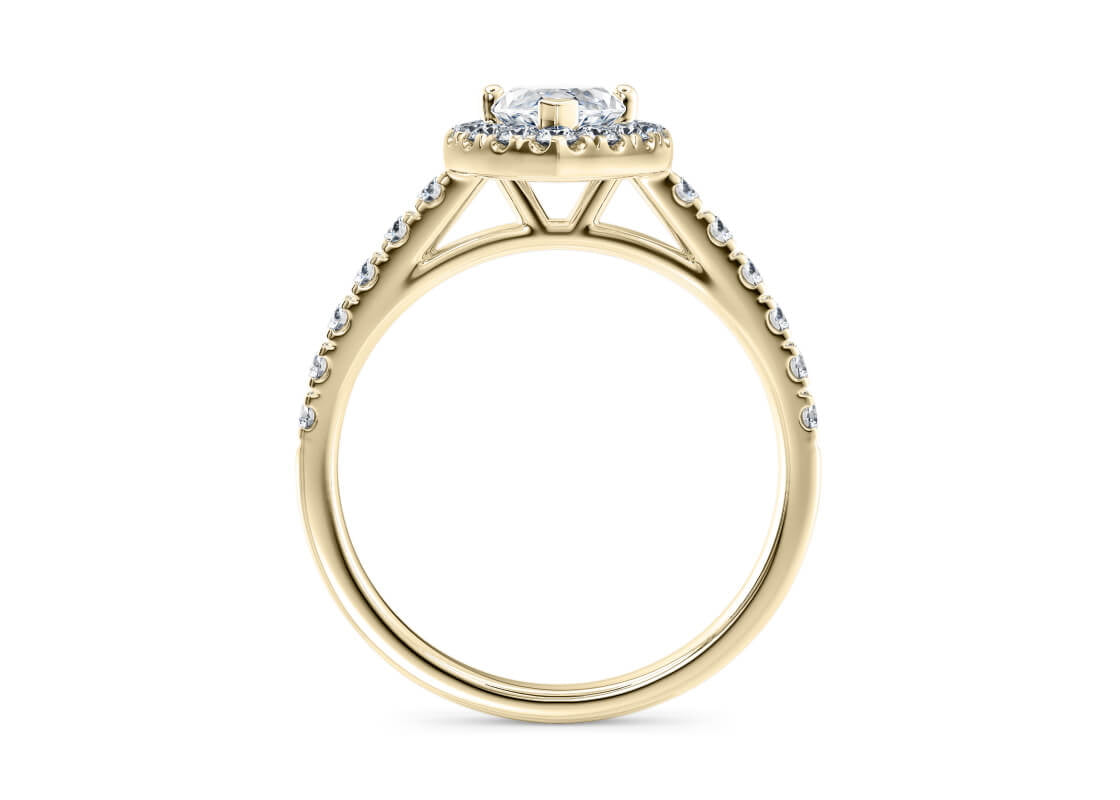 Medici Halo Yellow Gold 18k Marquise Engagement Ring