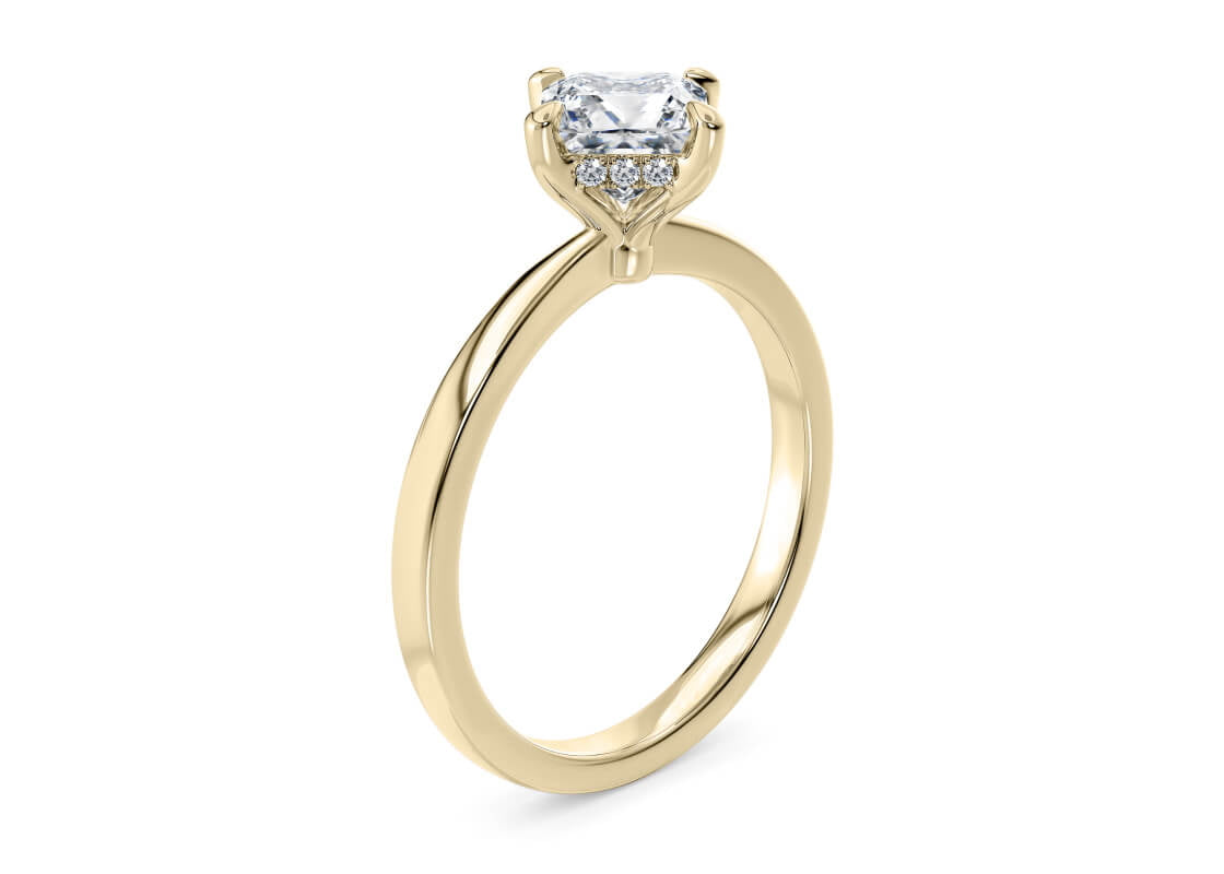 Starlight Compass Solitaire Yellow Gold 18k Princess Engagement Ring
