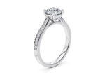 Victoria Diamond Band Platinum Round Engagement Ring