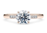 Thea Diamond Band Rose Gold 18k Round Engagement Ring