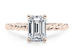 Ascot Solitaire Rose Gold 18k Emerald Engagement Ring