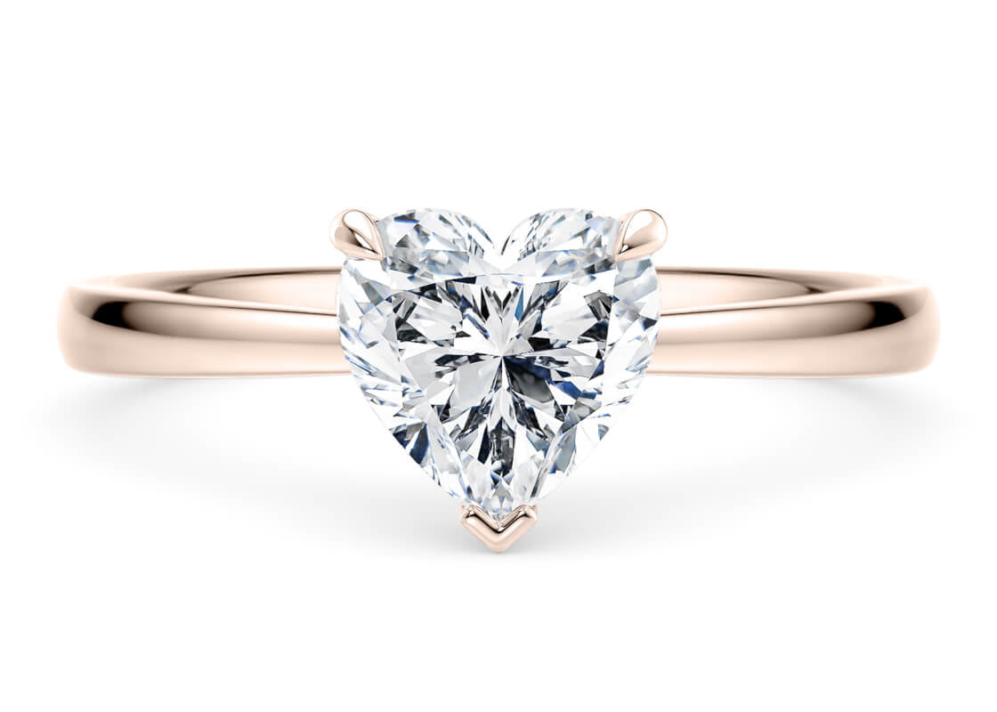 Starlight Solitaire Rose Gold 18k Heart Engagement Ring