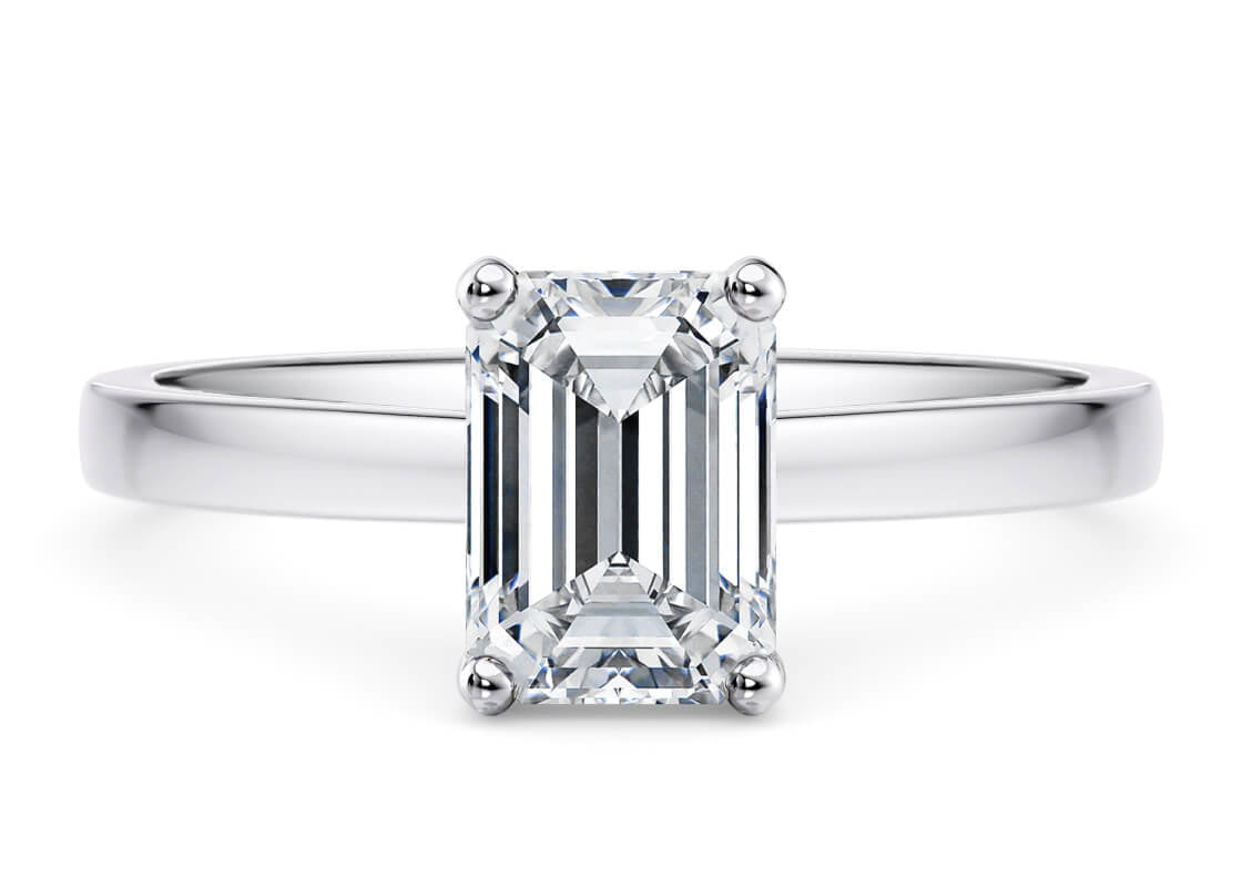 1477 Classic Solitaire Platinum Emerald Engagement Ring