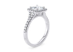 Battersea Halo Platinum Princess Engagement Ring