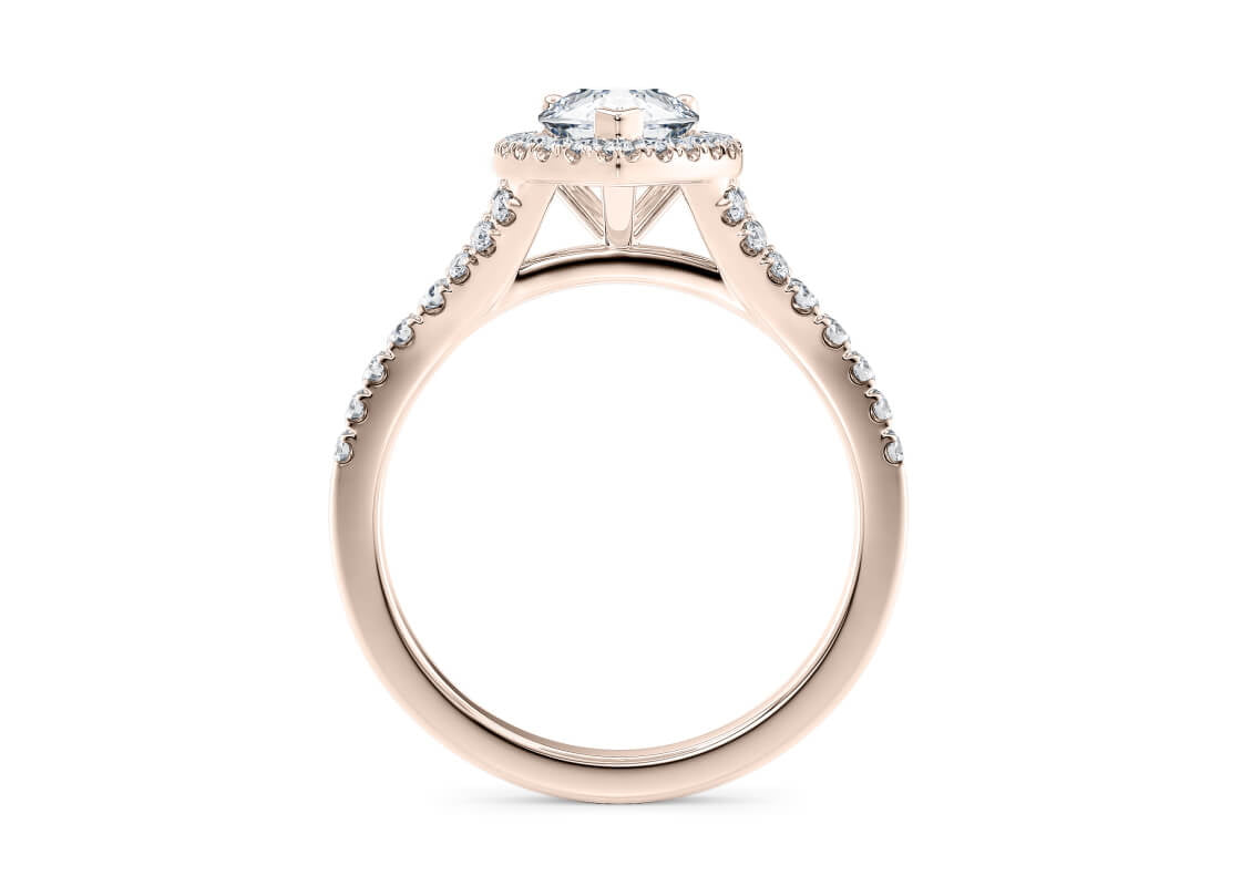 Battersea Halo Rose Gold 18k Pear Engagement Ring