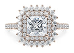 Berkeley Halo Rose Gold 18k Princess Engagement Ring