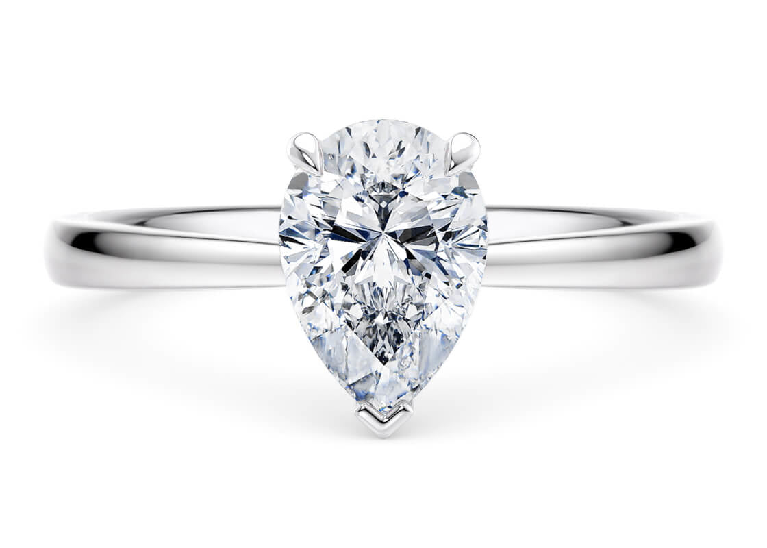 Starlight Solitaire Platinum Pear Engagement Ring