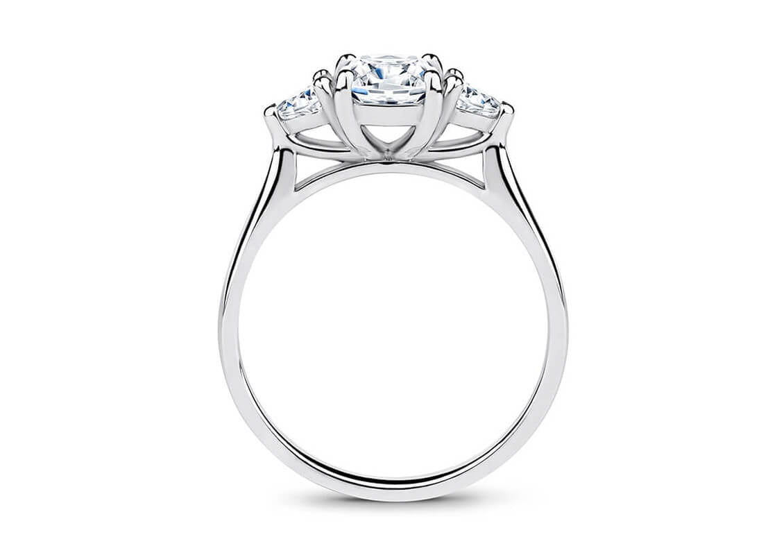 Barcelona Trilogy Platinum Cushion Engagement Ring