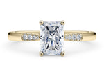 Thea Diamond Band Yellow Gold 18k Radiant Engagement Ring