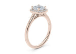Minerva Halo Rose Gold 18k Cushion Engagement Ring