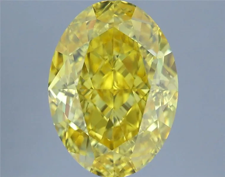 2.36ct Oval Lab Grown Diamond (Colour Fancy Vivid Yellow, Clarity IF, IGI Certified)