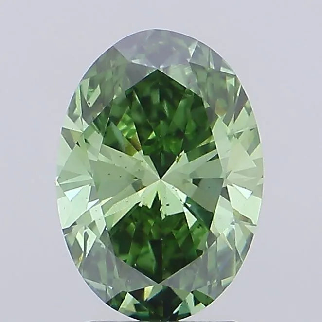2.59ct Oval Lab Grown Diamond (Colour Fancy Vivid Green, Clarity VS2, IGI Certified)