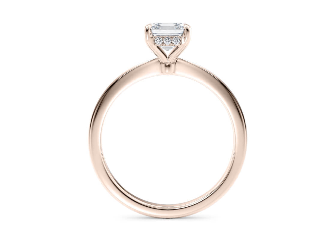 Starlight Solitaire Rose Gold 18k Asscher Engagement Ring