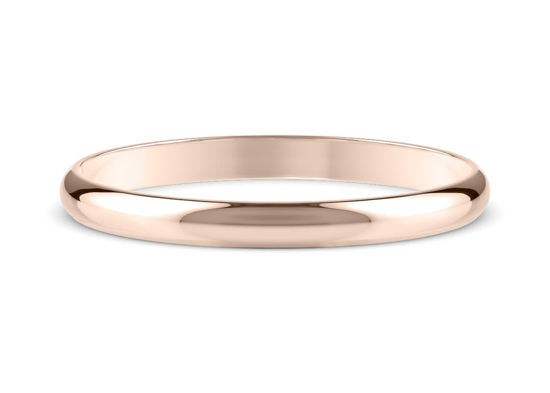 D-Shape Rose Gold 18k Wedding Band
