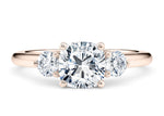 Valencia Trilogy Rose Gold 18k Cushion Engagement Ring