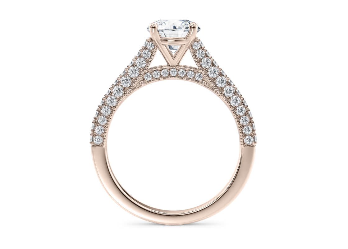 Bloomsbury Vintage Rose Gold 18k Round Engagement Ring
