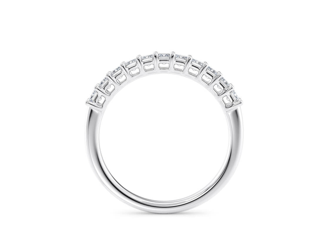 Regent Emerald Half Set White Gold 18k Lab Grown Eternity Ring