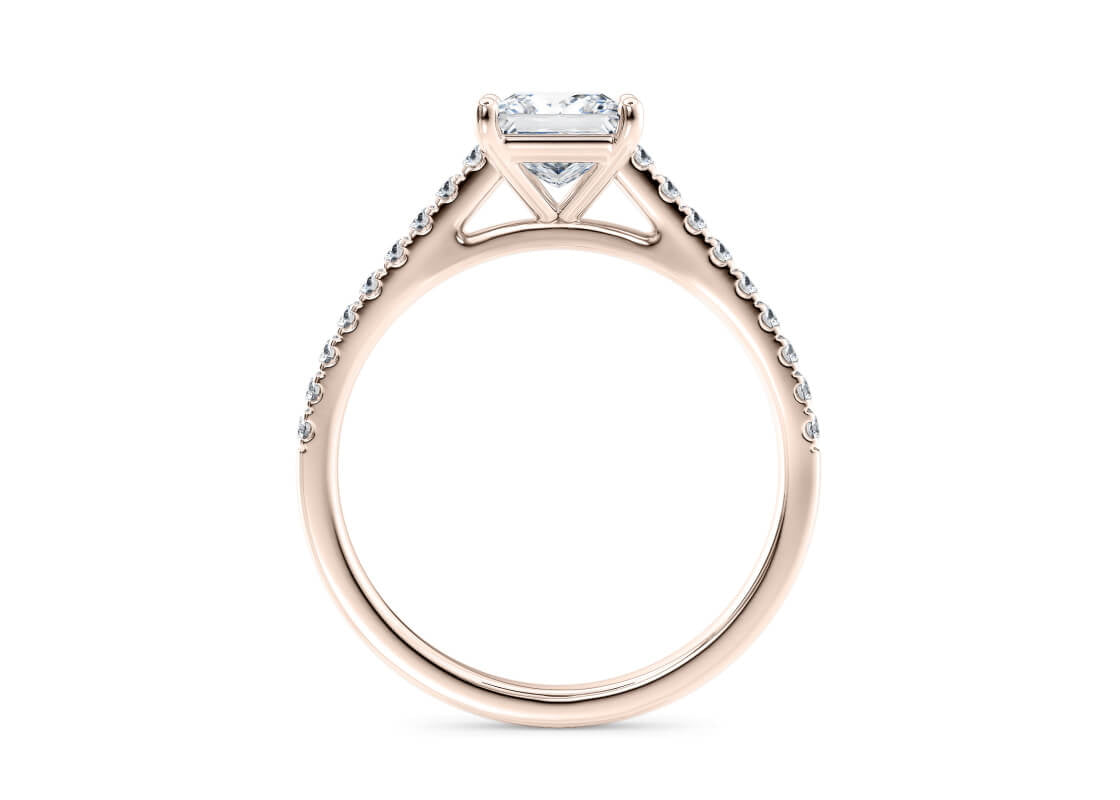 1477 Vintage Rose Gold 18k Princess Engagement Ring