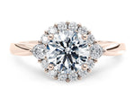Hampstead Halo Rose Gold 18k Round Engagement Ring