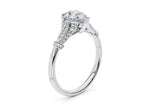 Jasmine Vintage Platinum Pear Engagement Ring