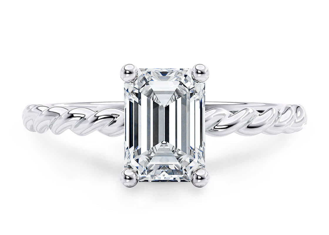 Ascot Solitaire Platinum Emerald Engagement Ring