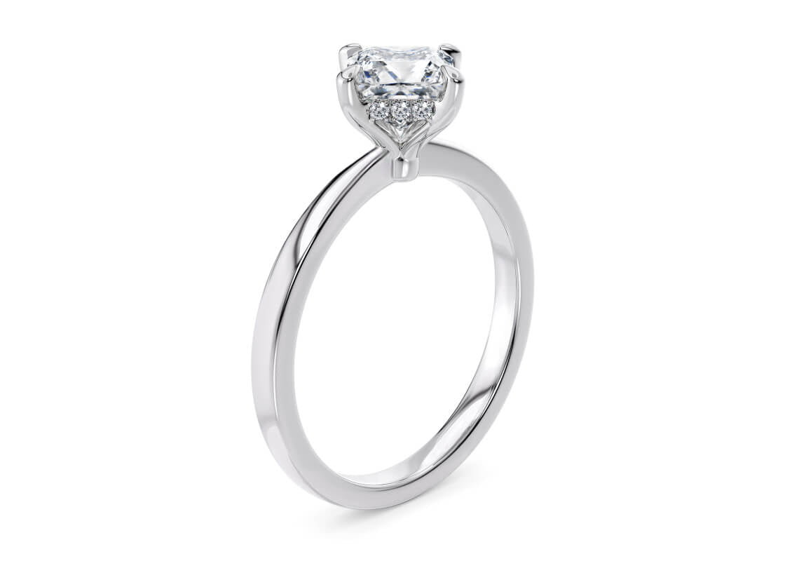 Starlight Compass Solitaire Platinum Princess Engagement Ring