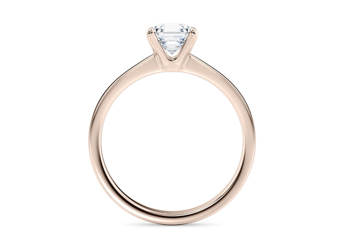 Delicacy Solitaire Rose Gold 18k Asscher Engagement Ring