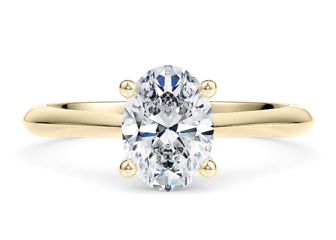 Iris Solitaire Yellow Gold 18k Oval Engagement Ring