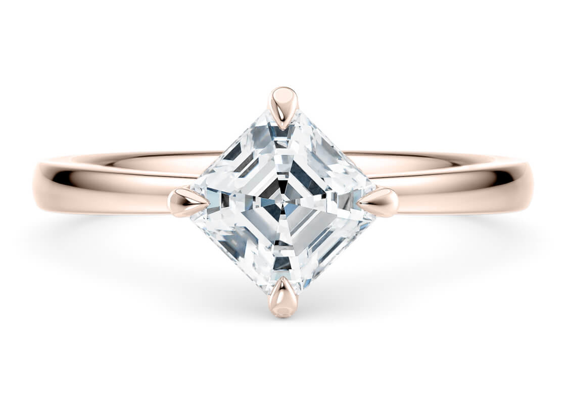 Starlight Compass Solitaire Rose Gold 18k Asscher Engagement Ring
