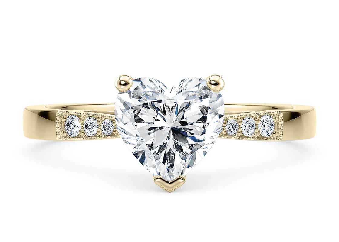 Delicacy Vintage Yellow Gold 18k Heart Engagement Ring