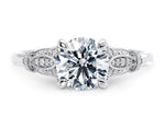 Jasmine Vintage Platinum Round Engagement Ring