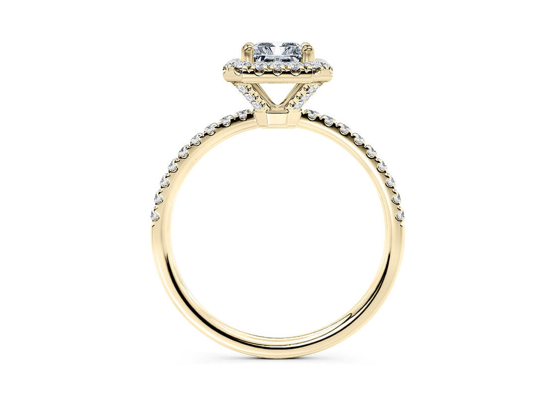 Isabella Halo Yellow Gold 18k Radiant Engagement Ring