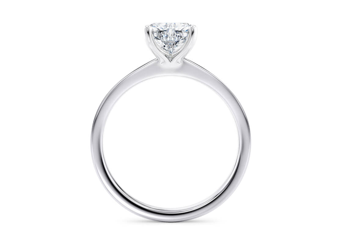 1477 Classic Solitaire Platinum Heart Engagement Ring