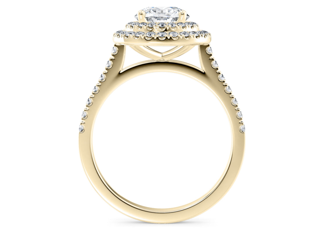 Empress Halo Yellow Gold 18k Round Engagement Ring