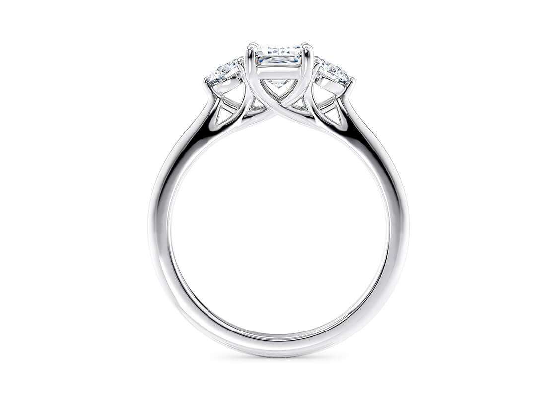 Valencia Trilogy Platinum Emerald Engagement Ring