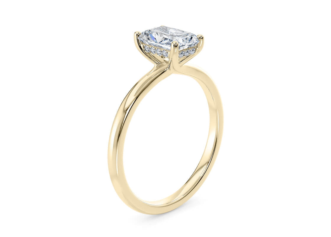 Paloma Solitaire Yellow Gold 18k Radiant Engagement Ring