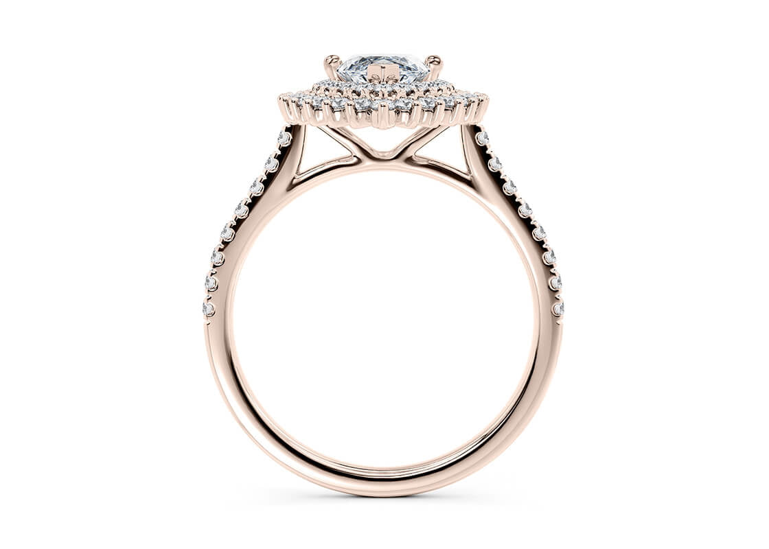 Berkeley Halo Rose Gold 18k Marquise Engagement Ring