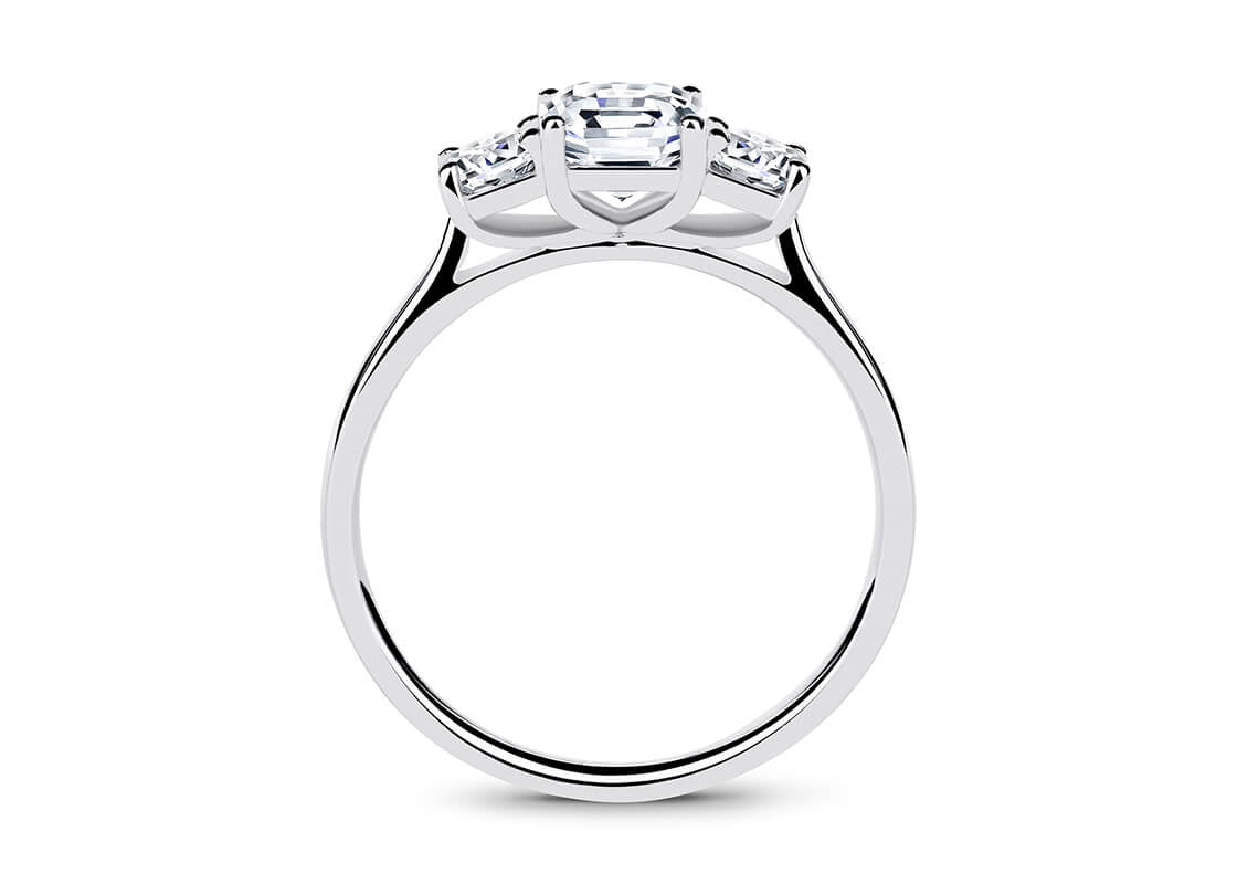 Roma Trilogy Platinum Asscher Engagement Ring